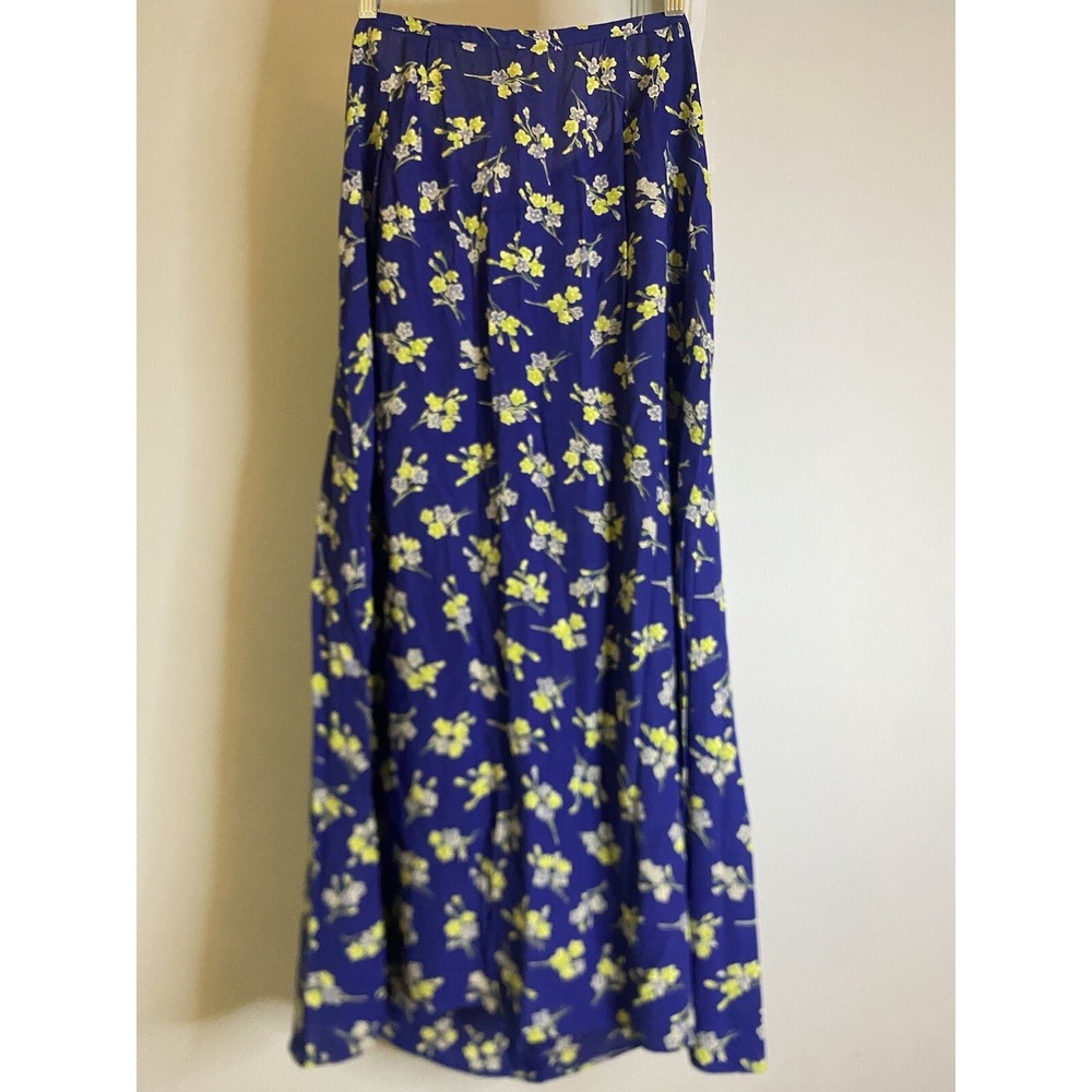 VTG ANN TAYLOR LOFT Blue Floral Midi Skirtโ Cottage Core